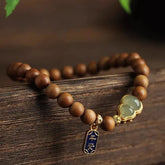 Bracelet Feng Shui taoïste en bois de santal et jade – Pour l'harmonie et la protection